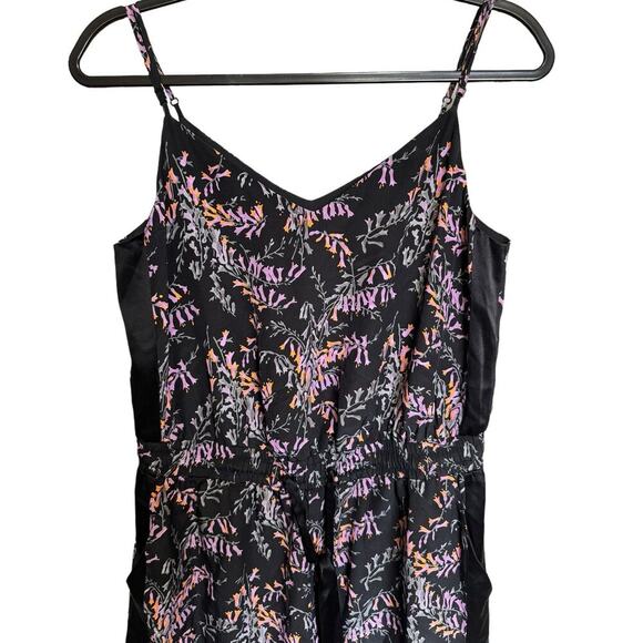 Cinq A Sept Amia Silk Jumpsuit Floral Print Elastic Waist Black Size Medium - Picture 4 of 8